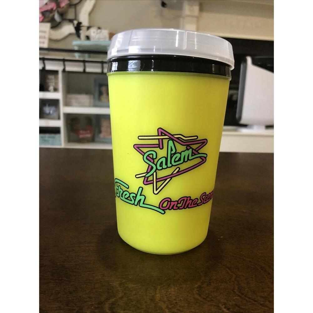 Salem Cigarettes Vintage 90's Aladdin Mug Cup Neon Yellow Fresh On The Scene